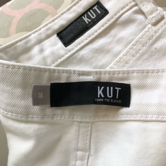Kut from the Kloth Women's Jane High Rise White Shorts with Fray Hem Size 16 NWT - Picture 8 of 11